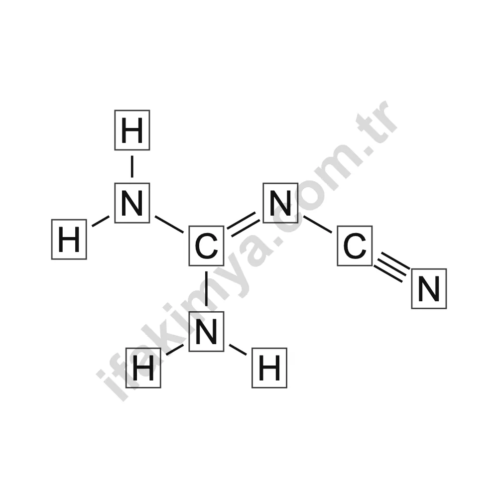 Disiyandiamid (DCD) molekül yapısı