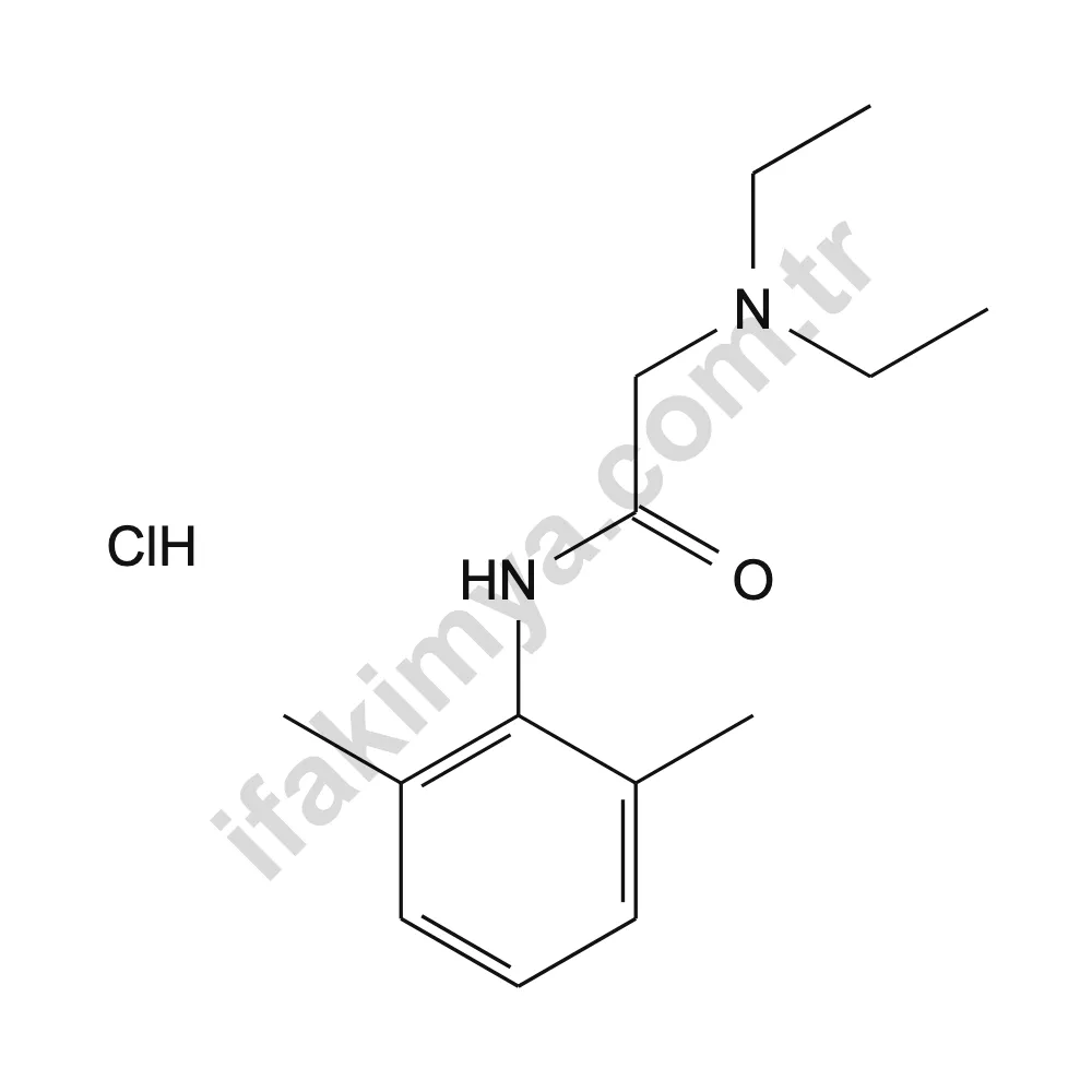 Lidokain Hidroklorür (Lidocaine HCl) molekül yapısı